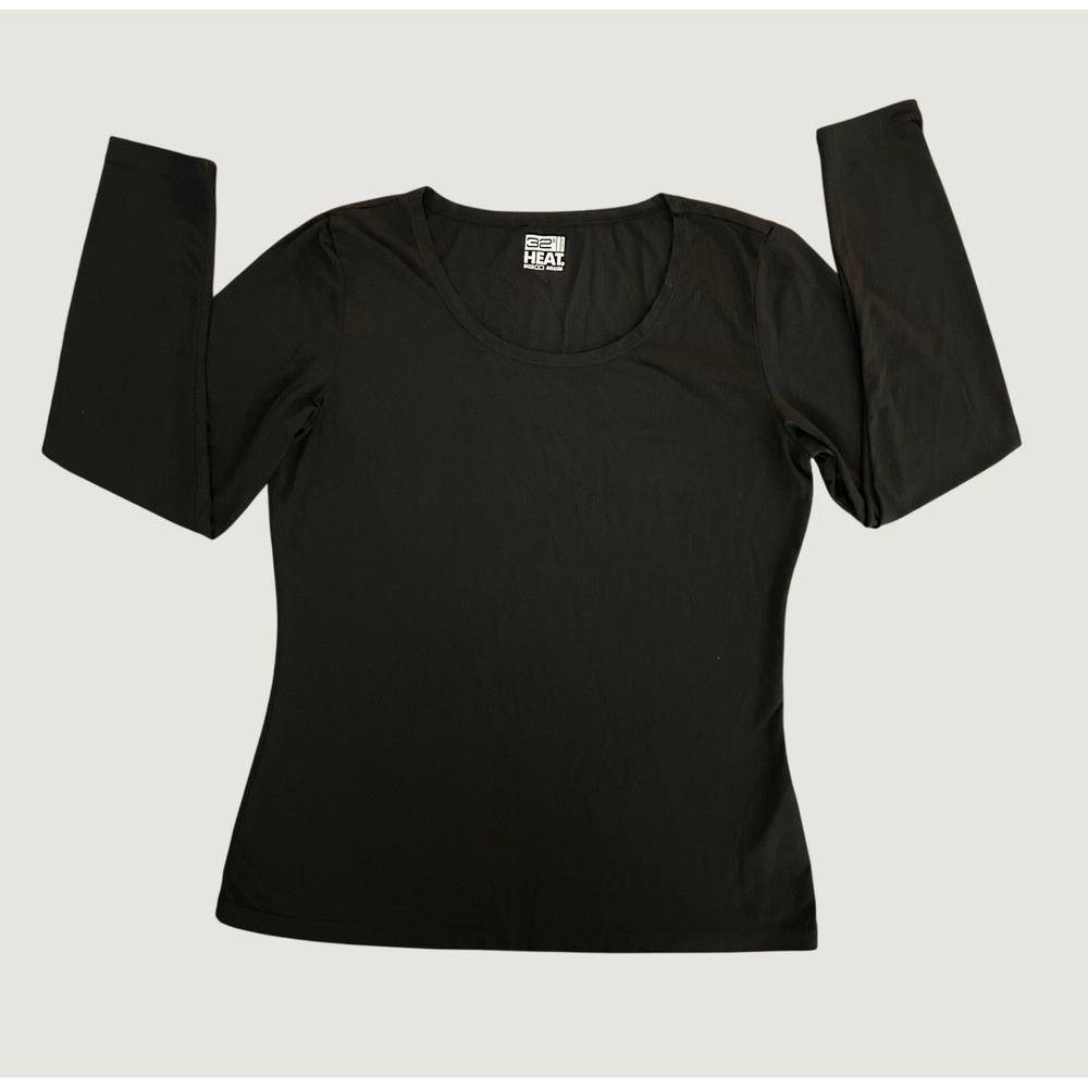 32 Degrees Heat Womens Black Long Sleeve Thermal Base Layer Top Size L 1434
